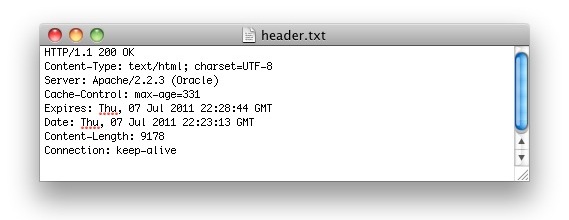 Retrieve HTTP Headers with curl