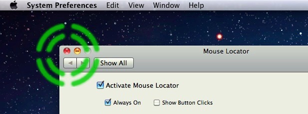 Локатор мыши для Mac OS X