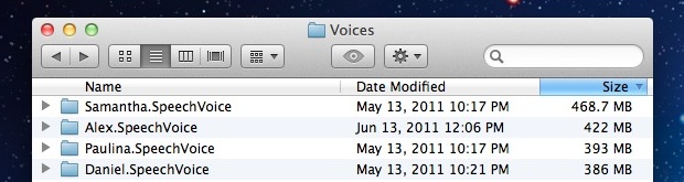 Remove Voices from OS X Lion