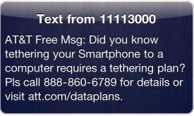 AT&T tethering SMS