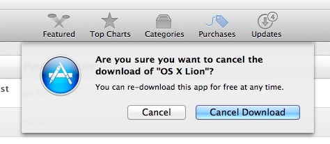 Cancel a download from the Mac App Store and download again later free