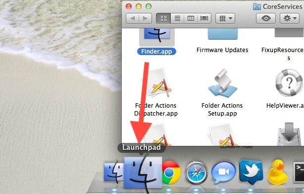 Drag Finder to the LaunchPad to open Mac OS X Windows from LaunchPad
