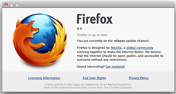 Firefox 6 for Mac OS X has been released