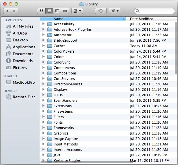 Mac OS X Lion File Browser