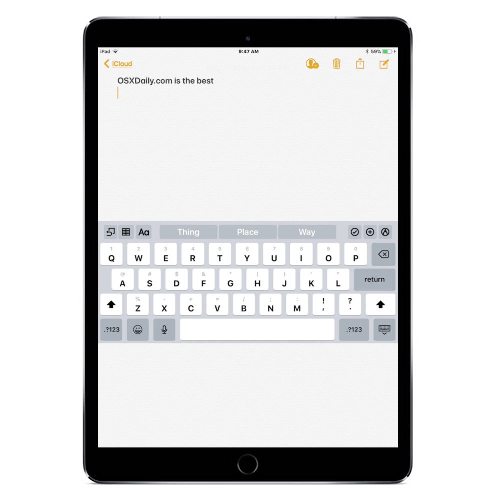Move the iPad onscreen keyboard - Apple Support (GW)