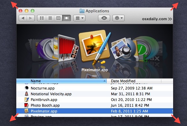 Resize Windows in Mac OS X with Modifier Keys