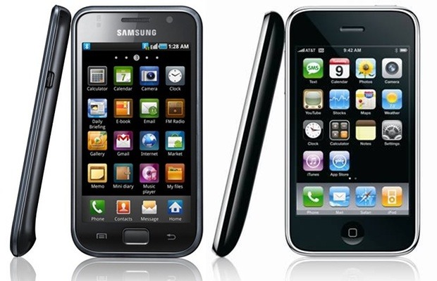 Samsung Galaxy S alongside the Apple iPhone 3GS