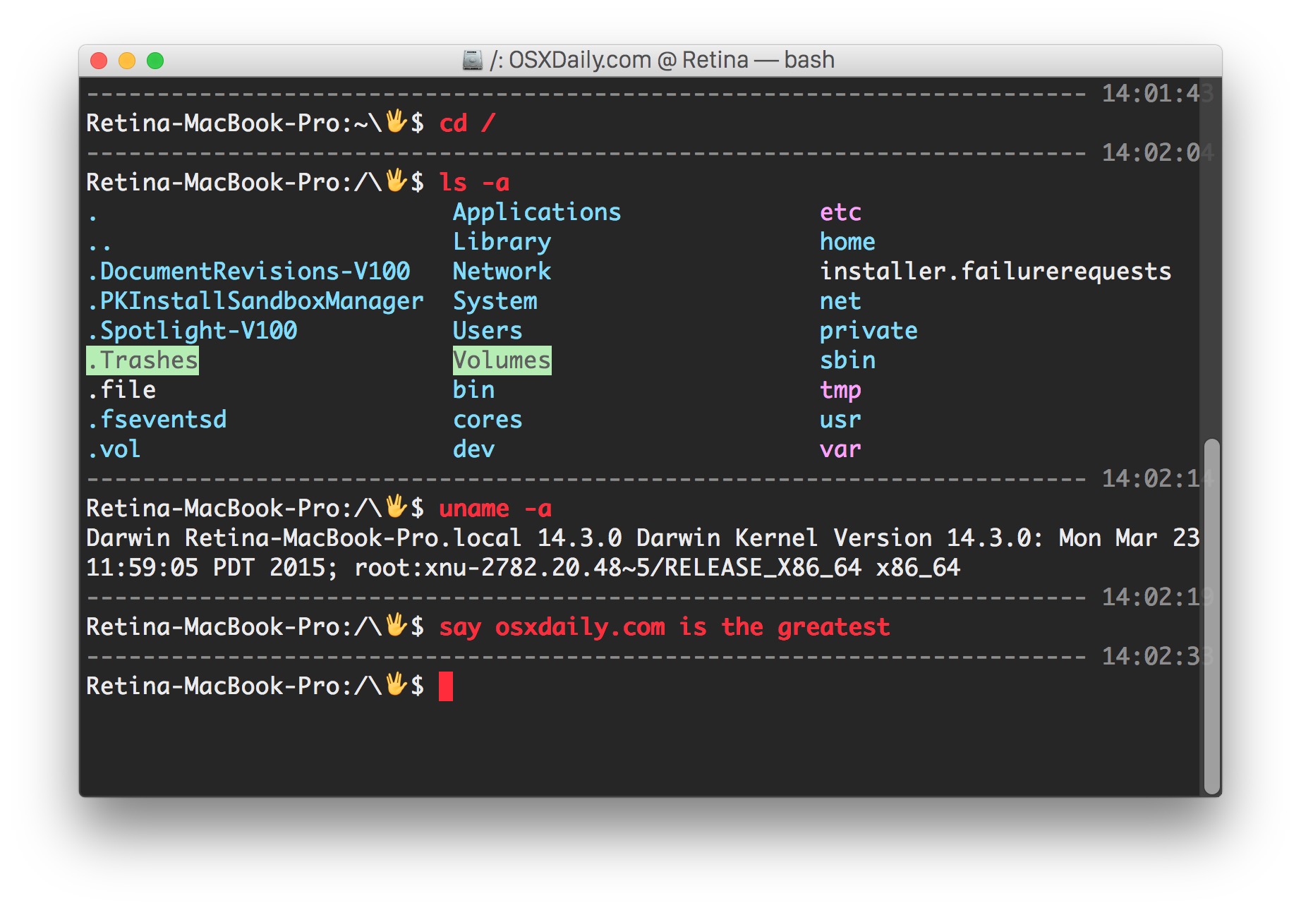 Vulcan prompt and a divider between commands in OS X Terminal