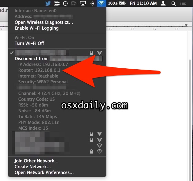 Mistillid Tordenvejr Åbent Find a Router IP Address in Mac OS X | OSXDaily