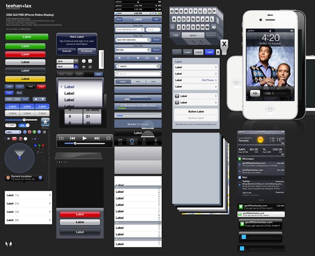 iOS 5 GUI Element PSD file