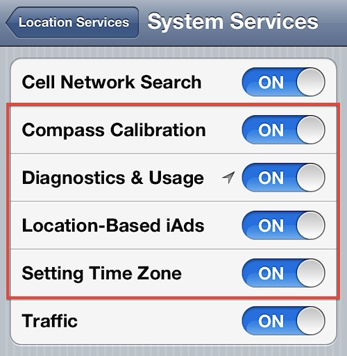 Array af makeup har taget fejl iPhone 4S Battery Life Sucks? Try Disabling Location Services | OSXDaily