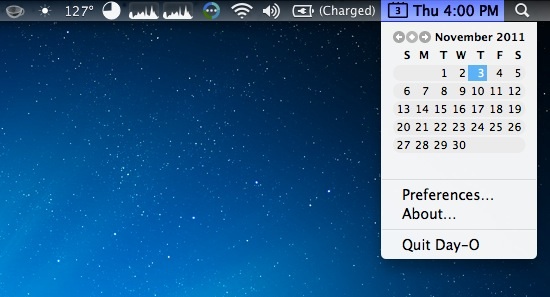 Day-O Clock and Calendar Menu Bar Replacement for Mac OS X
