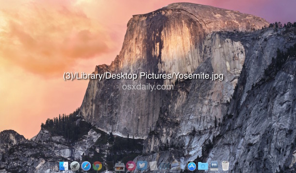 Reveal the wallpaper path on Mac OS X Desktop image