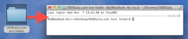 Open a New Terminal from the Selected Folder in Mac OS X
