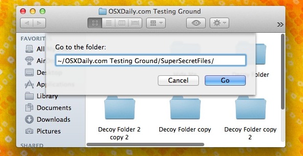 Access Hidden Folders in Mac OS X