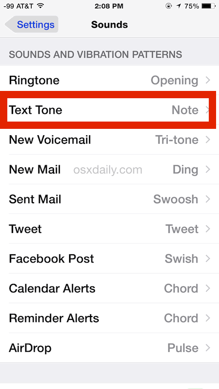 Change Message Sound Effect for iPhone