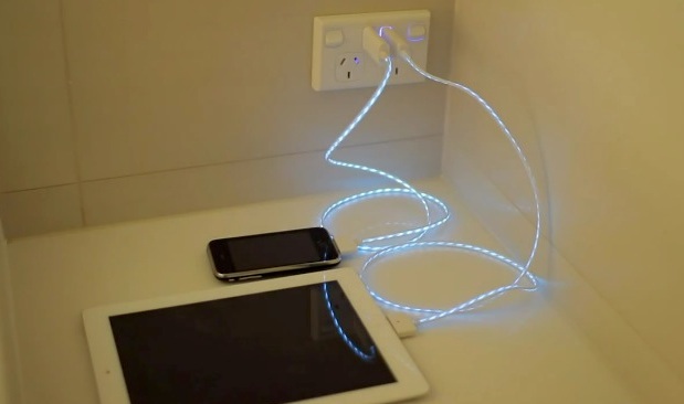 Glowing iPhone charger