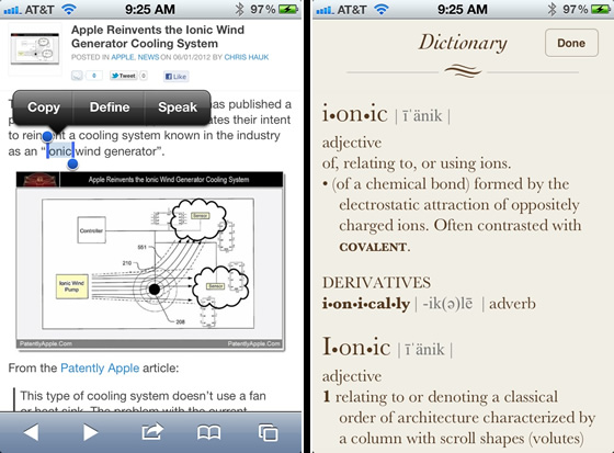 Dictionary built into iOS 5