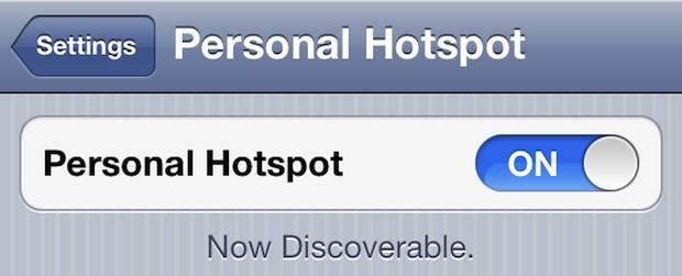 iPhone Personal Hotspot