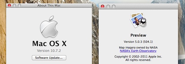 Snow Leopard Preview running in OS X Lion