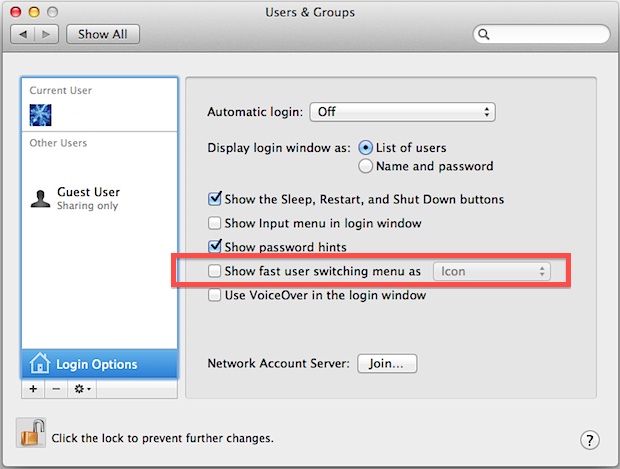 Remove the name from menu bar in Mac OS X