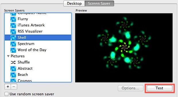 Take a screenshot of a screen saver