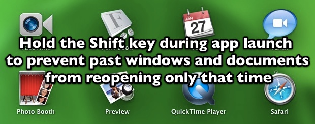 Stop Resume during application launch with the Shift key