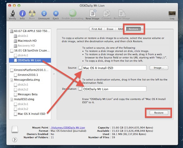 Create the OS X Mountain Lion Installer