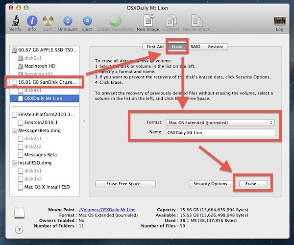 Format Drive as Bootable for Mac OS X Mountain Lion
