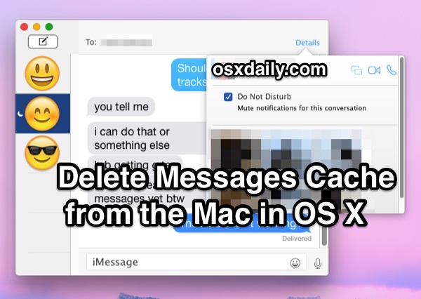 Deleting Messages Cache & History in Mac OS X