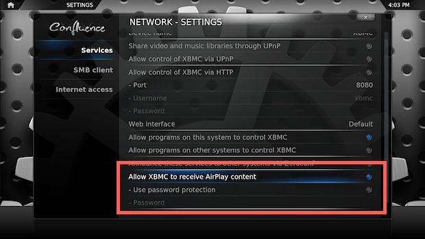Enable AirPlay in XBMC