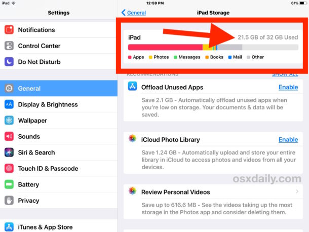 How to see storage space used on iPhone or iPad