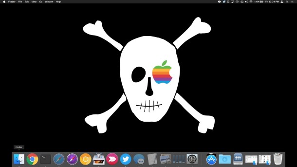 Mac Pirate Flag desktop wallpaper retro Mac desktop
