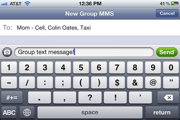 Send a Mass Text Message from iPhone