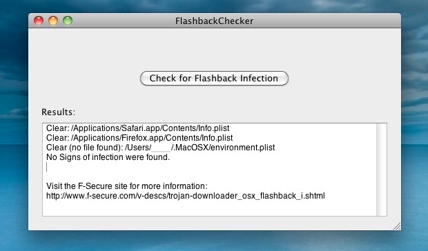 Easy Flashback virus malware detection