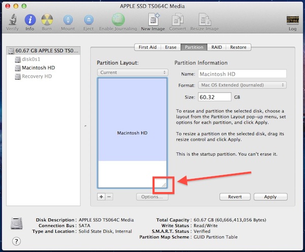 Resize a Partition in Mac OS X