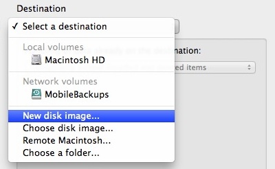Create a disk image of a Mac hard drive