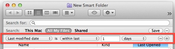 Last modified date Smart Folder