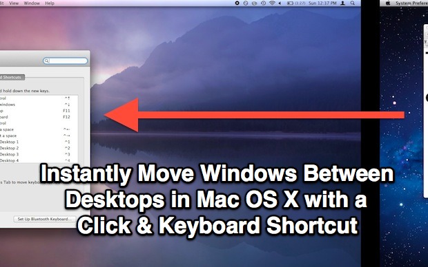Move windows between desktops in Mac OS X with a keyboard shortcut