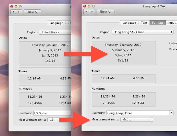 Change Regional Settings and Formats in Mac OS X