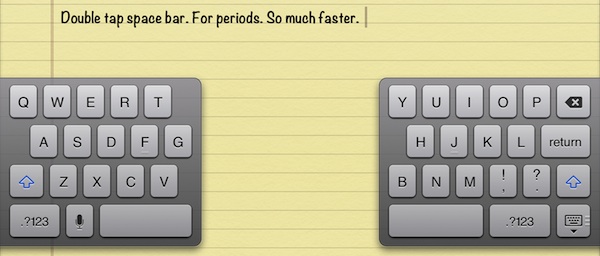 Double-tap spacebar for a period 