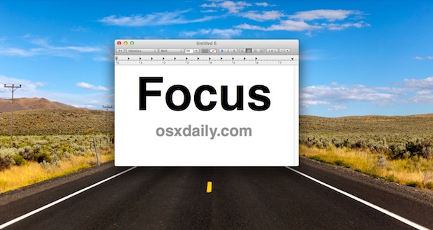 Instant focus mode by hiding everything else except the current app or window in Mac OS X