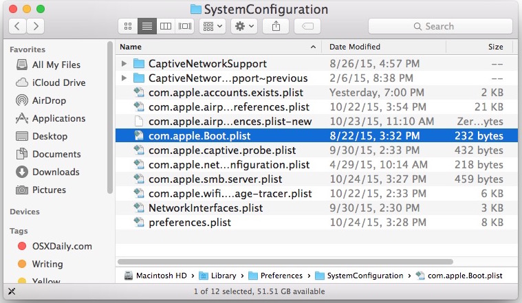 Path bar visible in Mac OS X Finder