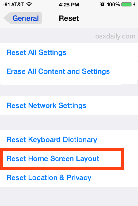 How to Reset the Home Screen Icon Layout in iOS