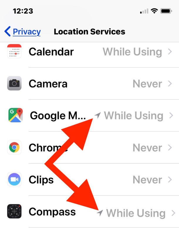 See what apps are using your location in iOS