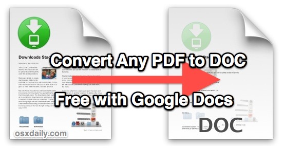 Alienation Got ready St The Best Way to Convert a PDF File to DOC for Free is with Google Docs |  OSXDaily