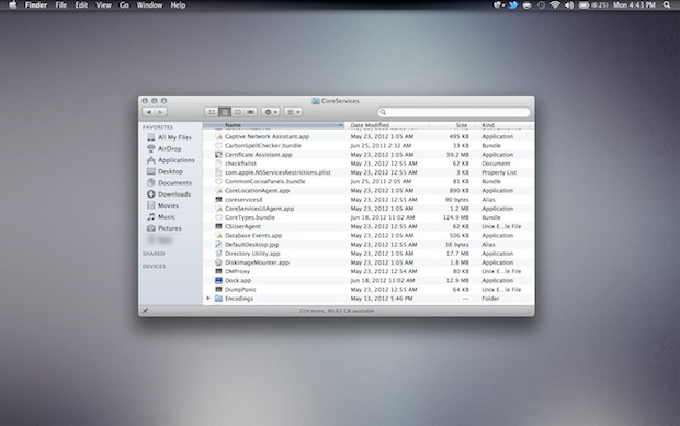 Greyscale Mac OS X desktop UI
