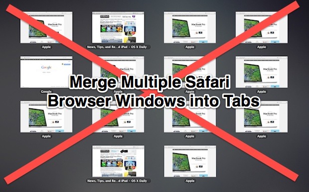 Merge multiple browser windows into tabs with a keyboard shortcut