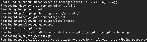 Installing paramiko and pycrypto for Mac OS X