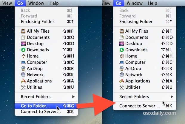 Disable Go To Folder in Mac OS X